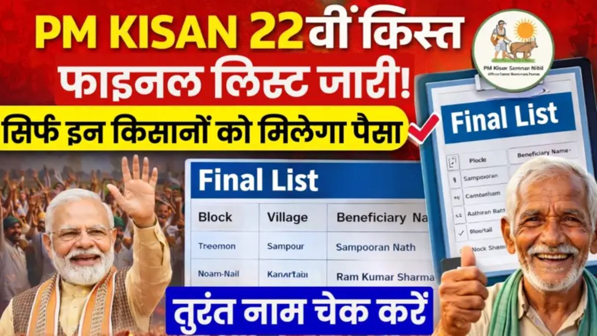 PM Kisan 22th Installment Final List Out Now